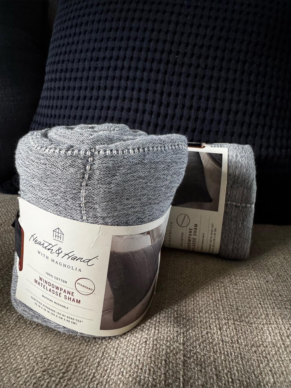 Hearth & Hand Windowpane Matelasse Sham - set of 2